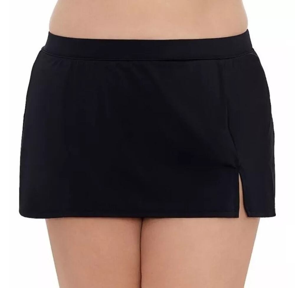 Bal Harbour Women's Tummy Control UPF 50+ Swim Skirt Black NEW ~ Size XXL